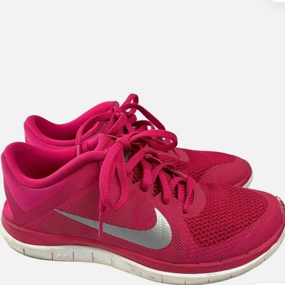 Nike Women's Free 4.0 v4 642200 678 Running Shoes Sz 9 Vivid Pink/White - Picture 2 of 8